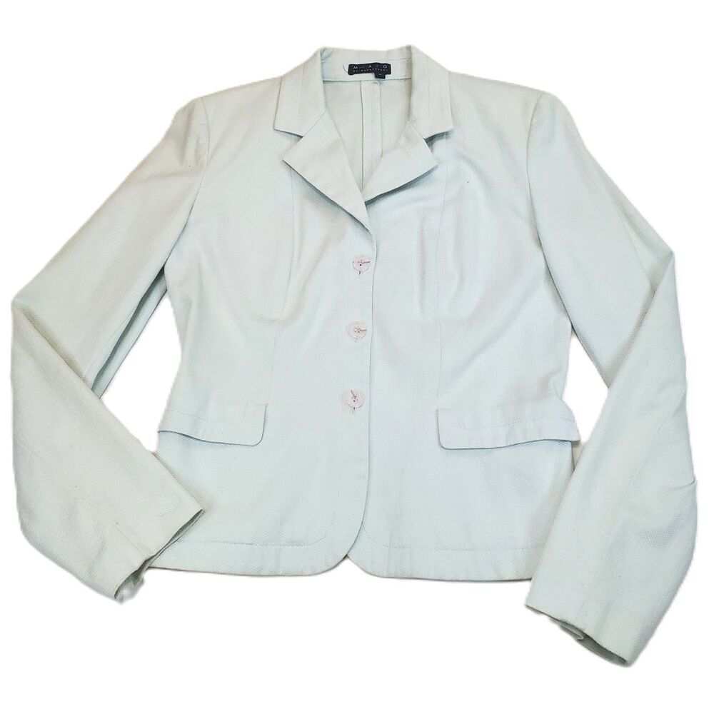 MAG by Magaschoni Women's Blazer Size 2 Light Mint Green Formal Business Casual